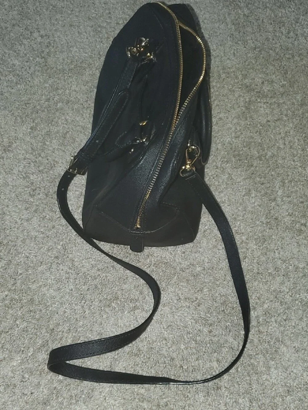 Michael Kors Black Satchel with Gold Tone Hardware
